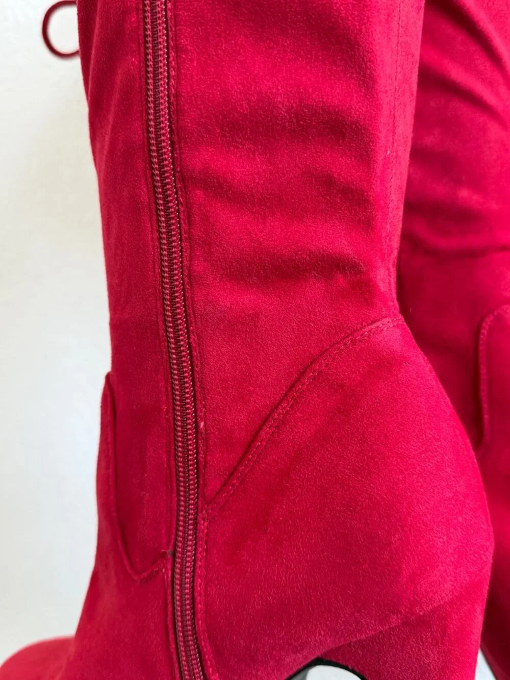 Torrid Bright Red Suede-Like Over the Knee Boots - Size 8